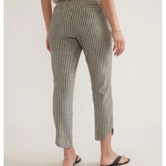 Marine Layer Allison Pants Dolphin Hem, Black/White Stripe, Size Small - Picture 2 of 13